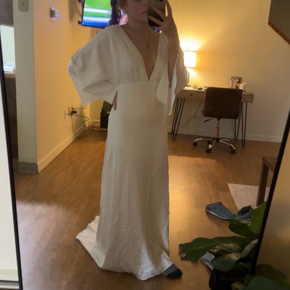 ASOS Y.A.S Bridal low back maxi dress in white - Picture 6 of 9